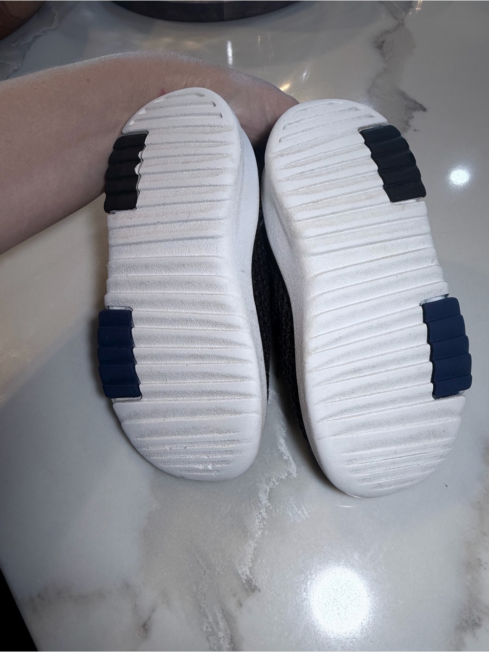 adidas Kids Black Knit Sneakers with Blue Logo - Picture 5 of 10